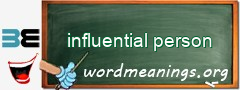 WordMeaning blackboard for influential person